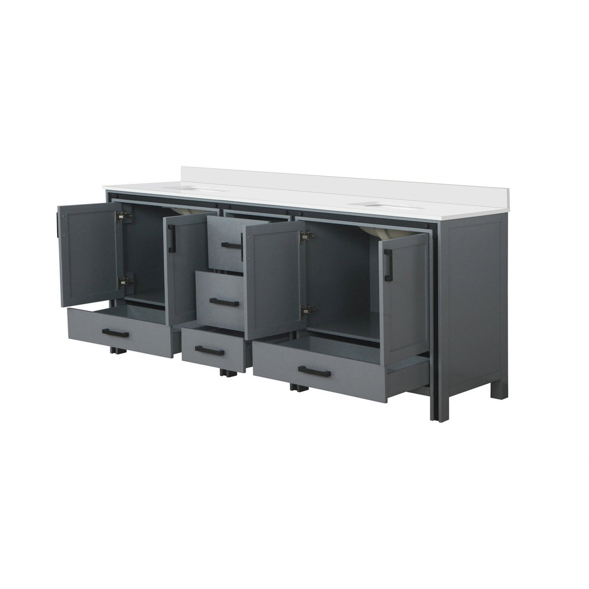 Lexora Ziva 84 in. Dark Grey Double Sink Bath Vanity