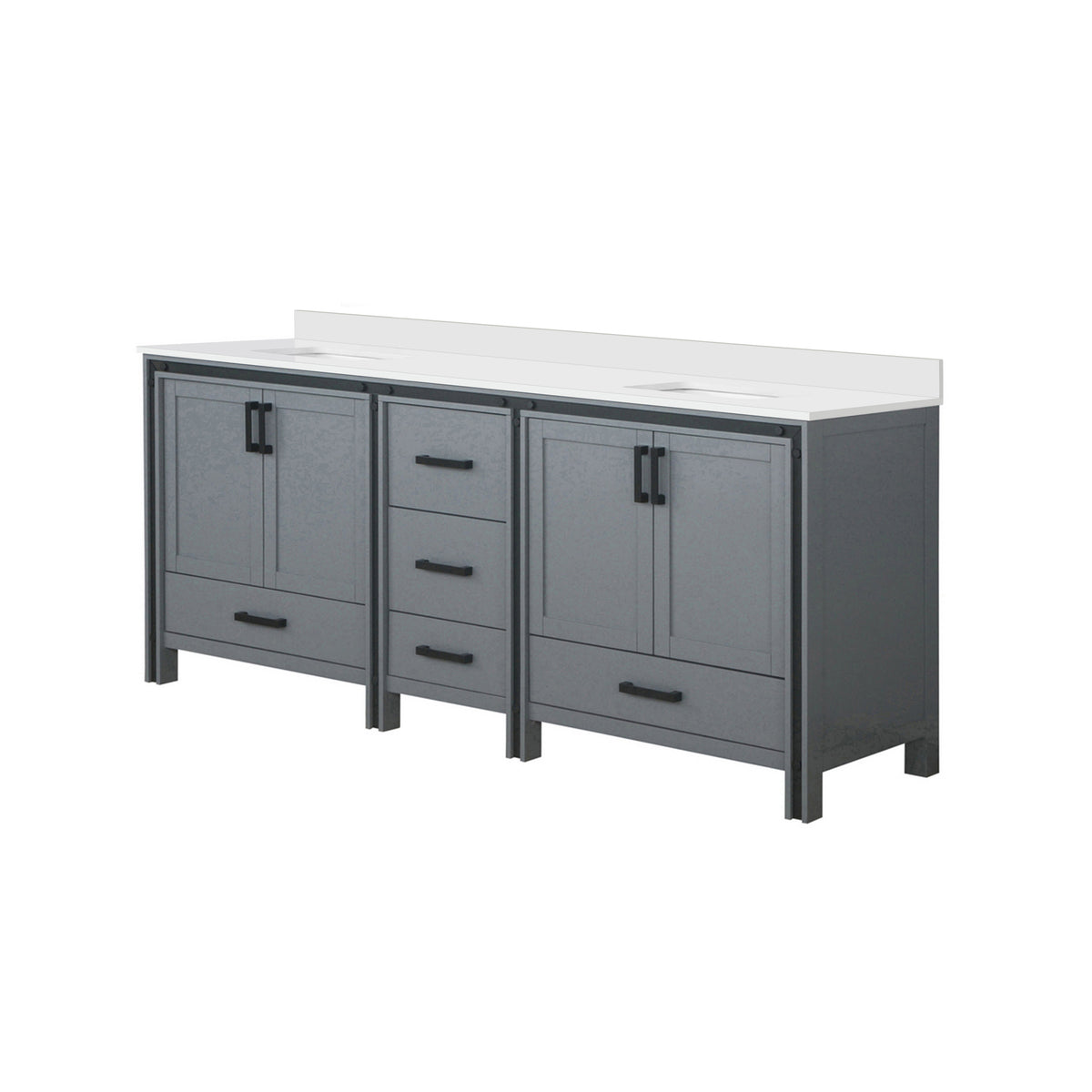 Lexora Ziva 84 in. Dark Grey Double Sink Bath Vanity