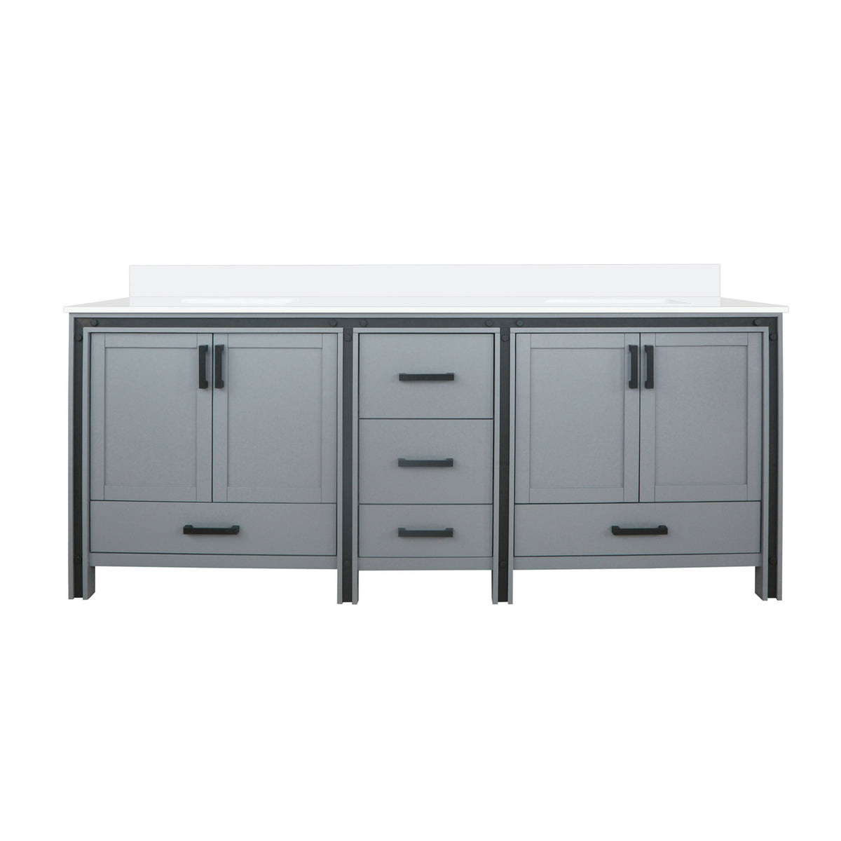 Lexora Ziva 84 in. Dark Grey Double Sink Bath Vanity