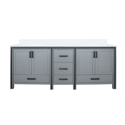 Lexora Ziva 84 in. Dark Grey Double Sink Bath Vanity