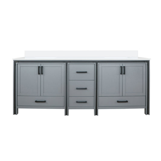 Lexora Ziva 84 in. Dark Grey Double Sink Bath Vanity