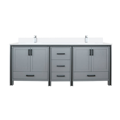 Lexora Ziva 84 in. Dark Grey Double Sink Bath Vanity
