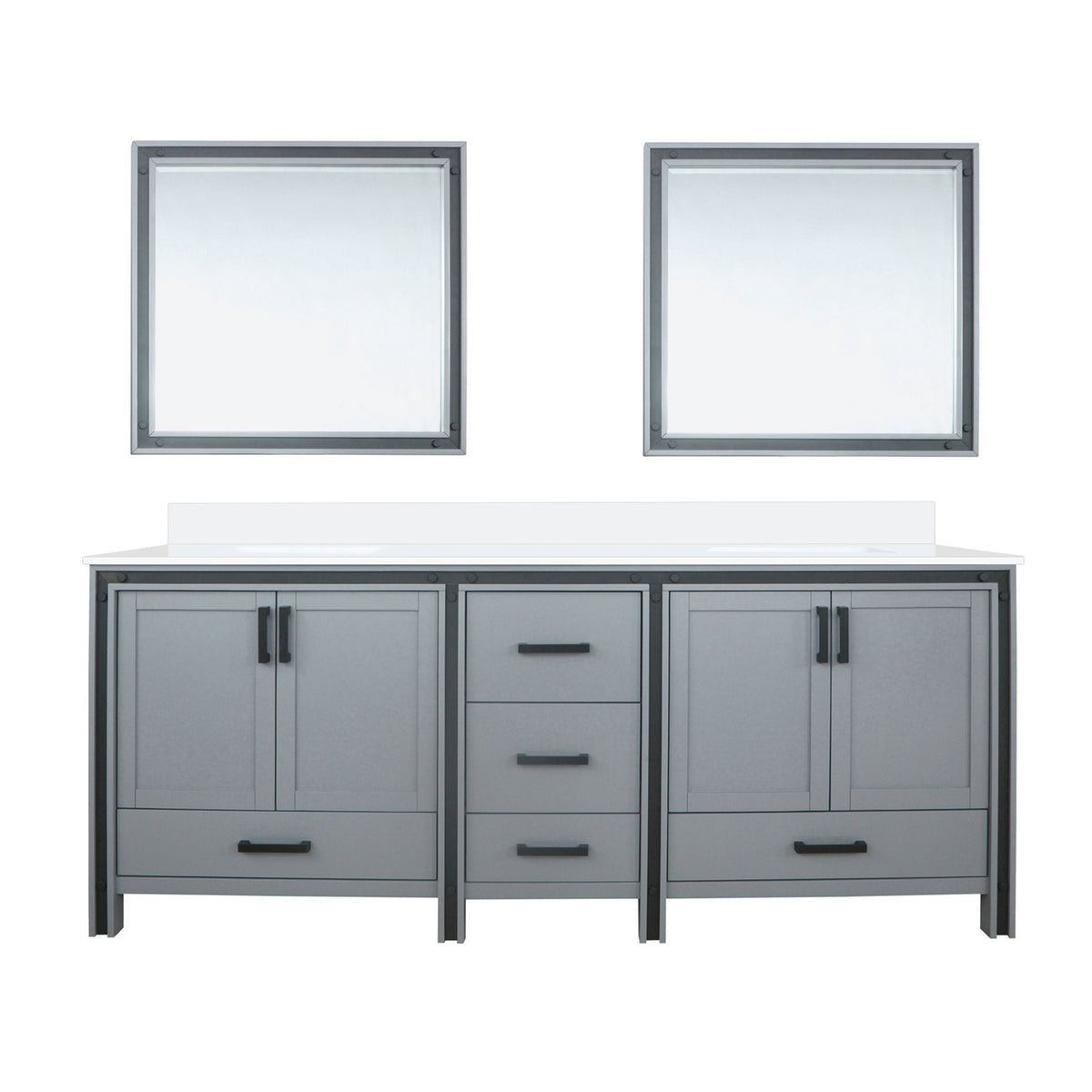 Lexora Ziva 84 in. Dark Grey Double Sink Bath Vanity