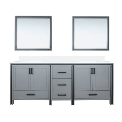 Lexora Ziva 84 in. Dark Grey Double Sink Bath Vanity