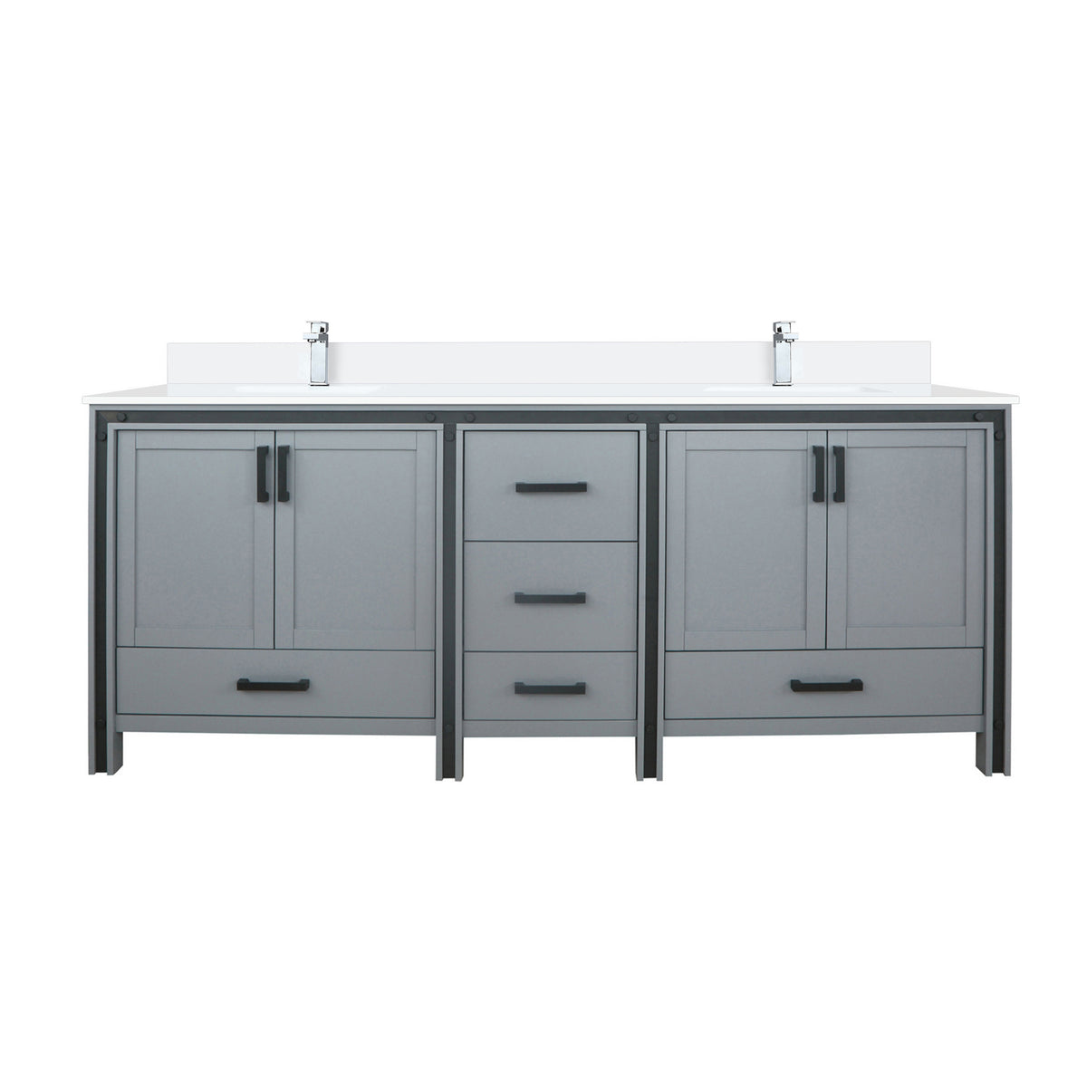 Lexora Ziva 84 in. Dark Grey Double Sink Bath Vanity