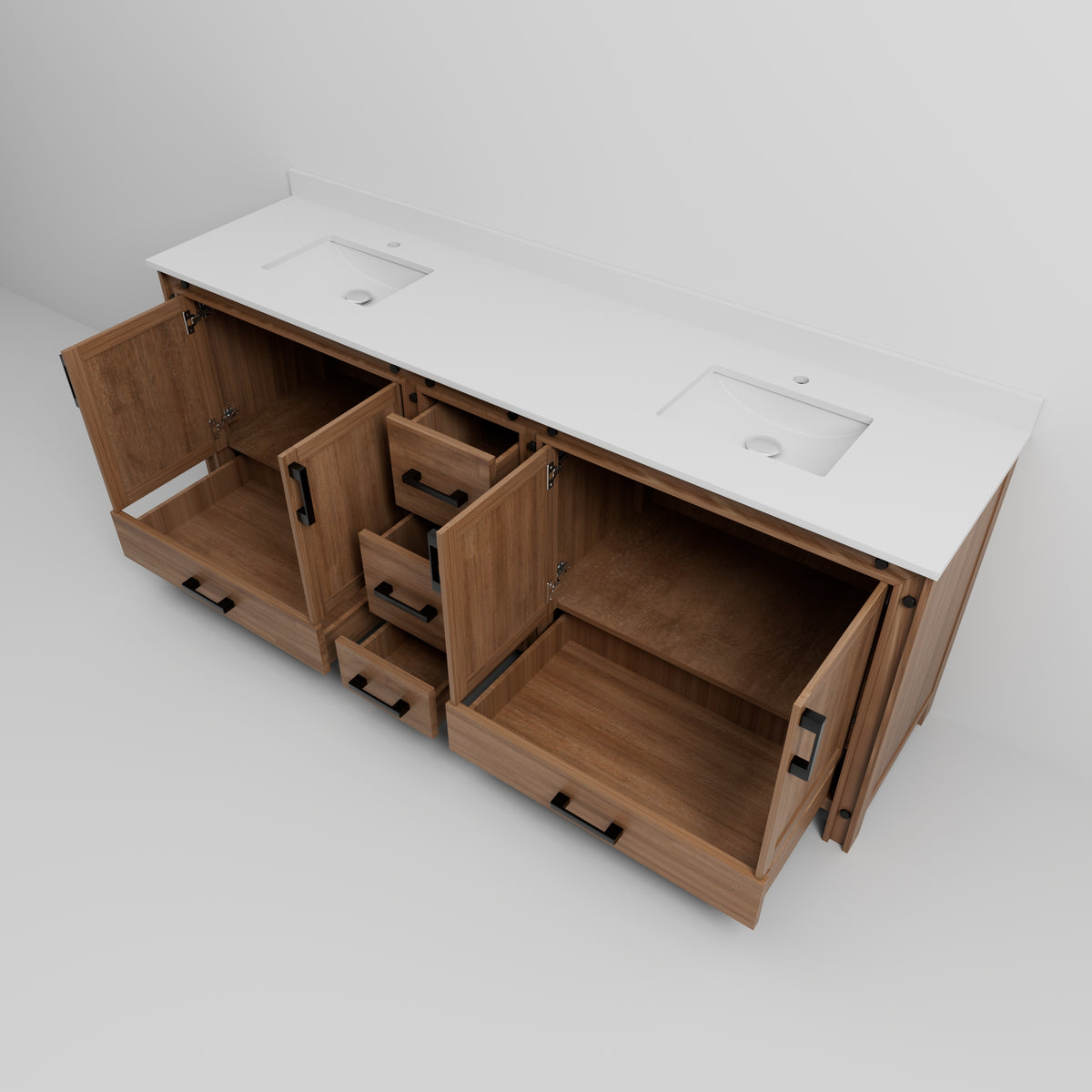 Lexora Ziva 84 in. Rustic Barnwood Double Sink Bath Vanity