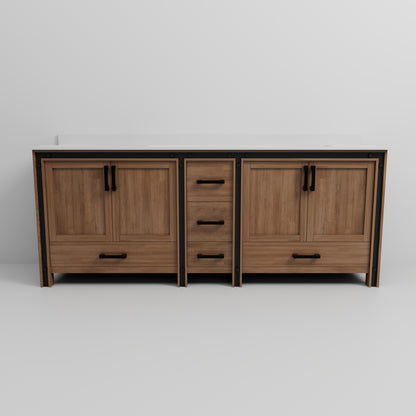 Lexora Ziva 84 in. Rustic Barnwood Double Sink Bath Vanity