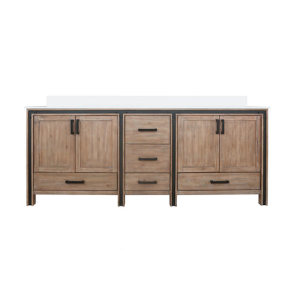 Lexora Ziva 84 in. Rustic Barnwood Double Sink Bath Vanity