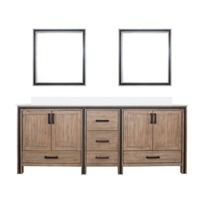 Lexora Ziva 84 in. Rustic Barnwood Double Sink Bath Vanity