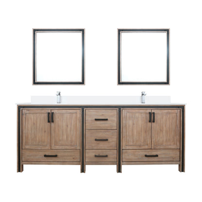 Lexora Ziva 84 in. Rustic Barnwood Double Sink Bath Vanity