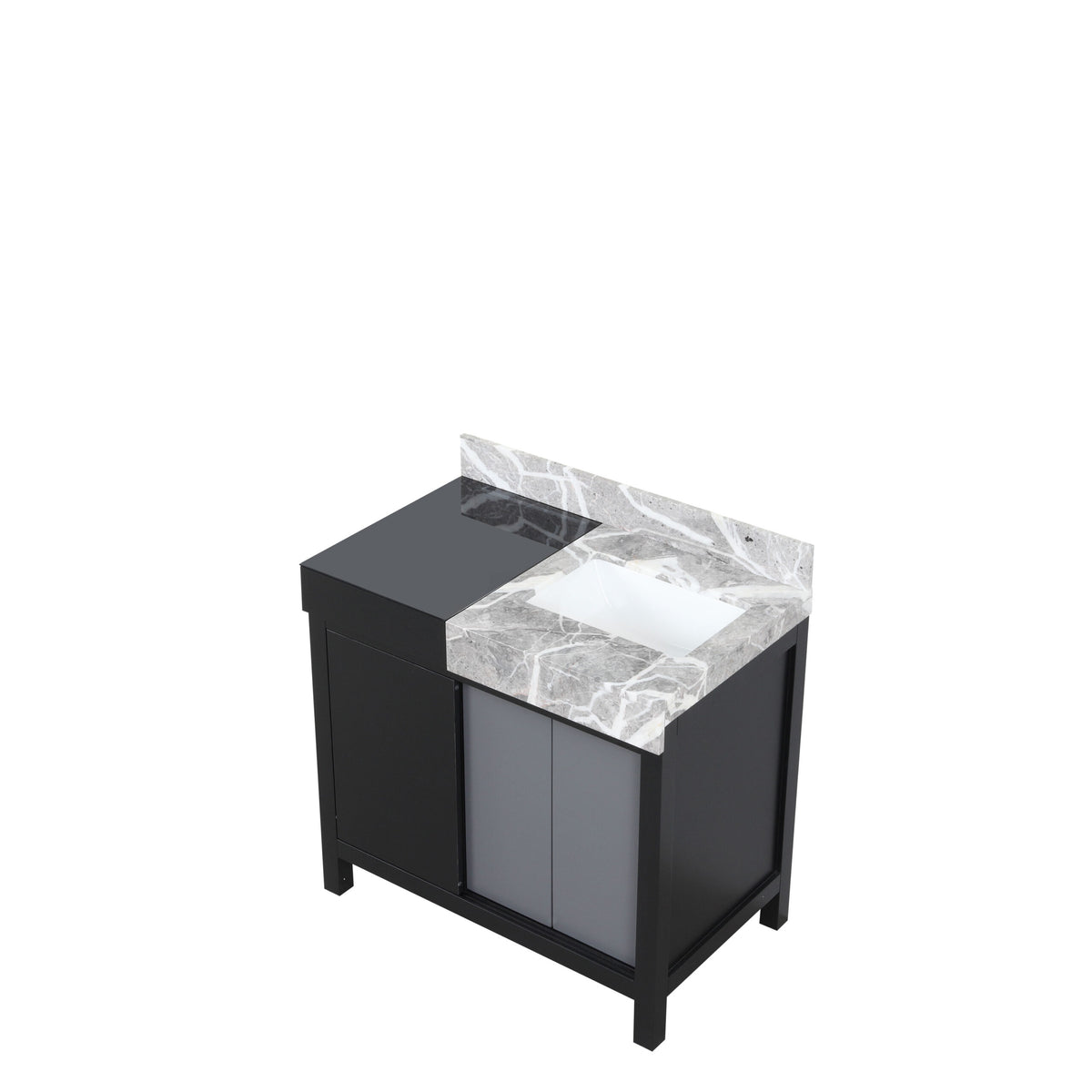 Lexora Zilara 36 in. Black and Grey Single Sink Bath Vanity