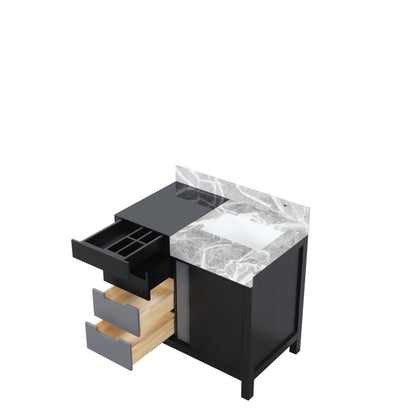 Lexora Zilara 36 in. Black and Grey Single Sink Bath Vanity