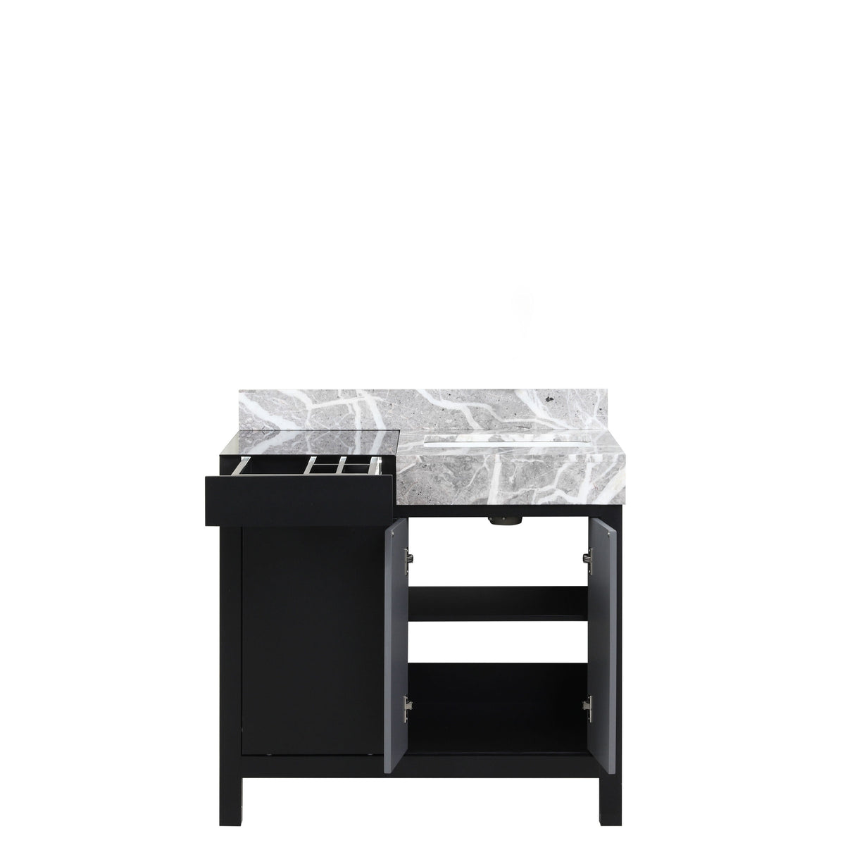 Lexora Zilara 36 in. Black and Grey Single Sink Bath Vanity