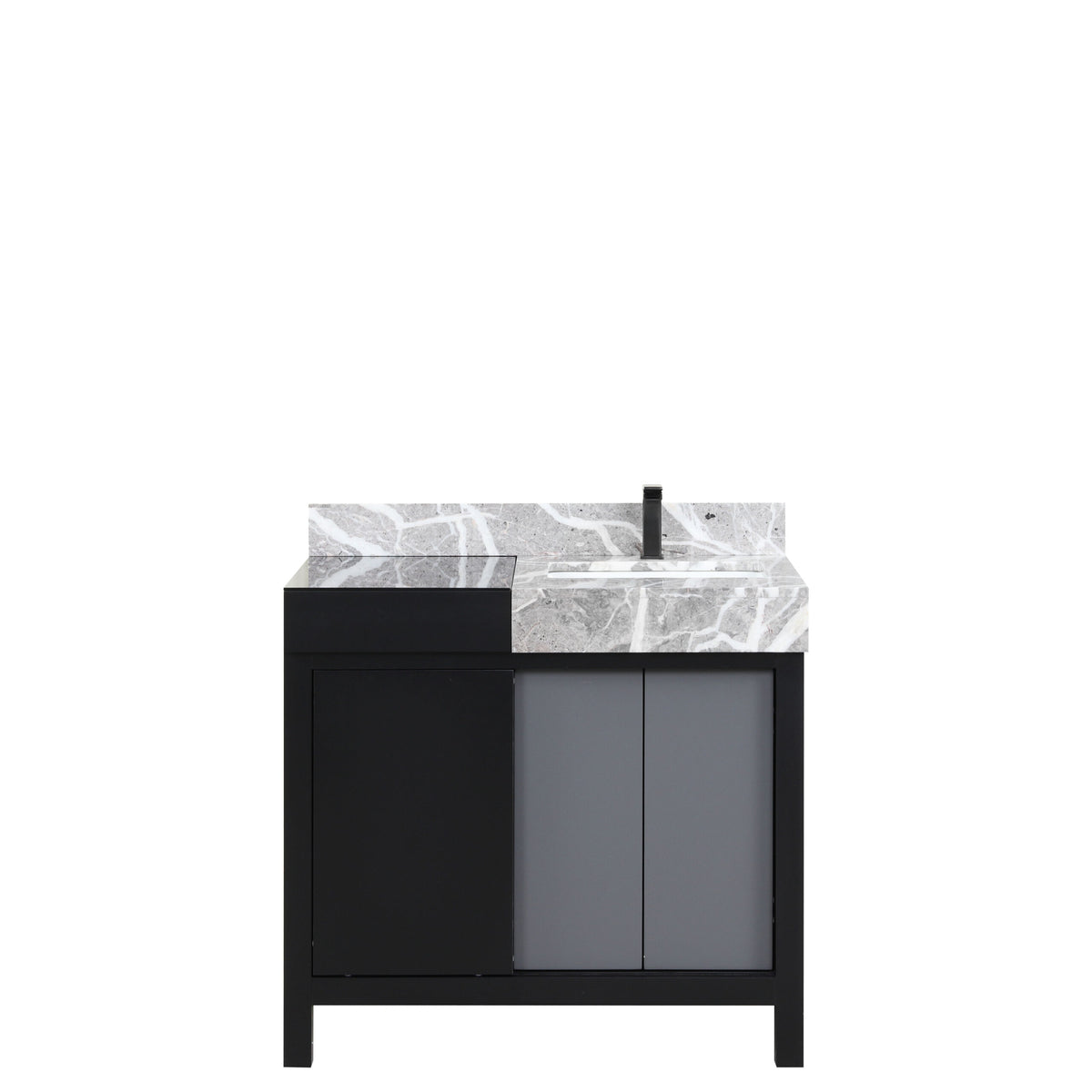 Lexora Zilara 36 in. Black and Grey Single Sink Bath Vanity