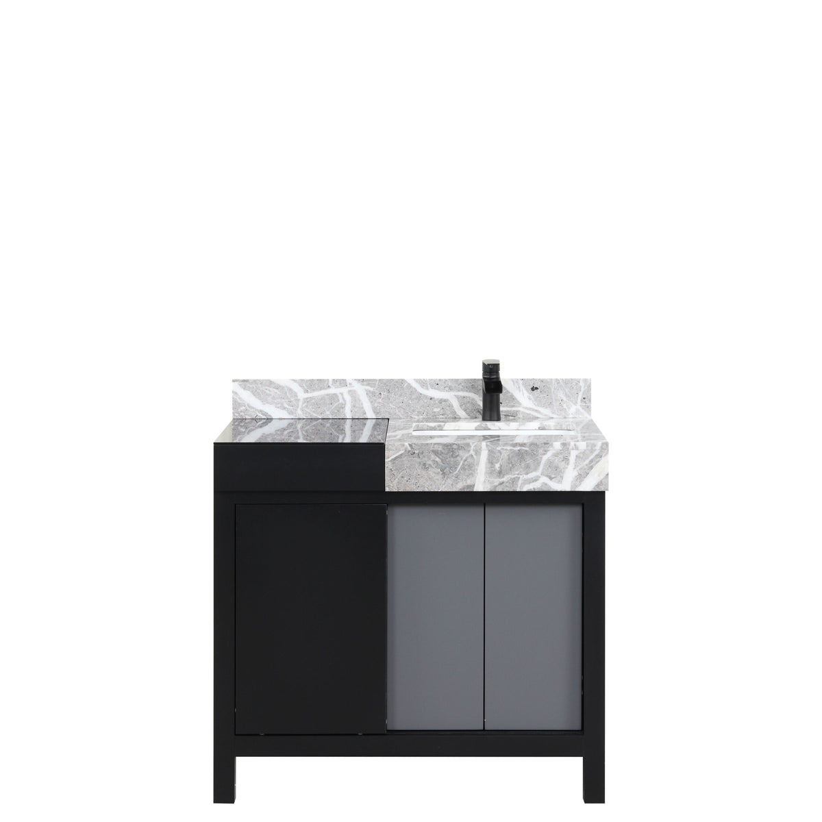Lexora Zilara 36 in. Black and Grey Single Sink Bath Vanity