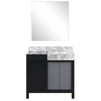 Lexora Zilara 36 in. Black and Grey Single Sink Bath Vanity
