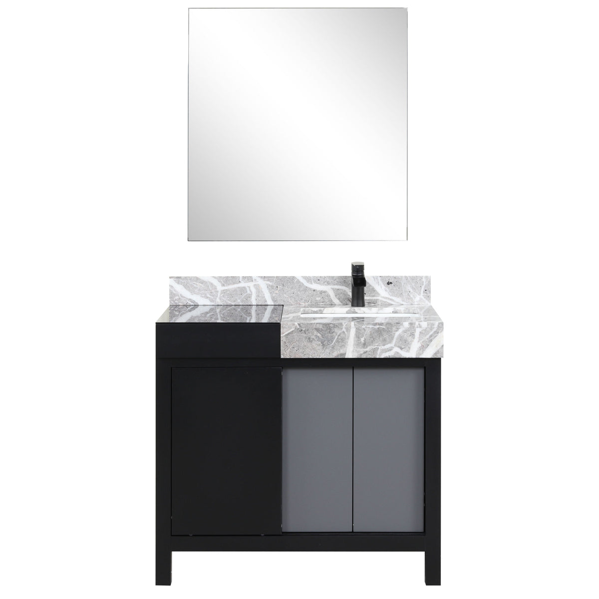 Lexora Zilara 36 in. Black and Grey Single Sink Bath Vanity