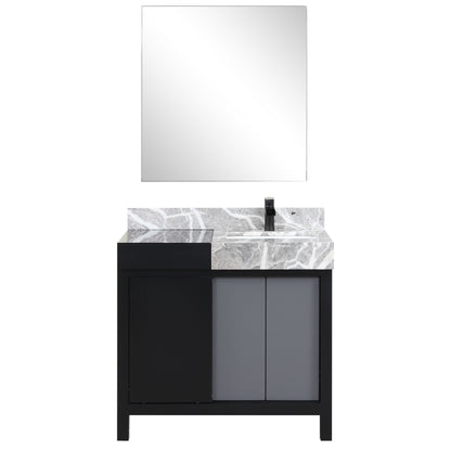 Lexora Zilara 36 in. Black and Grey Single Sink Bath Vanity