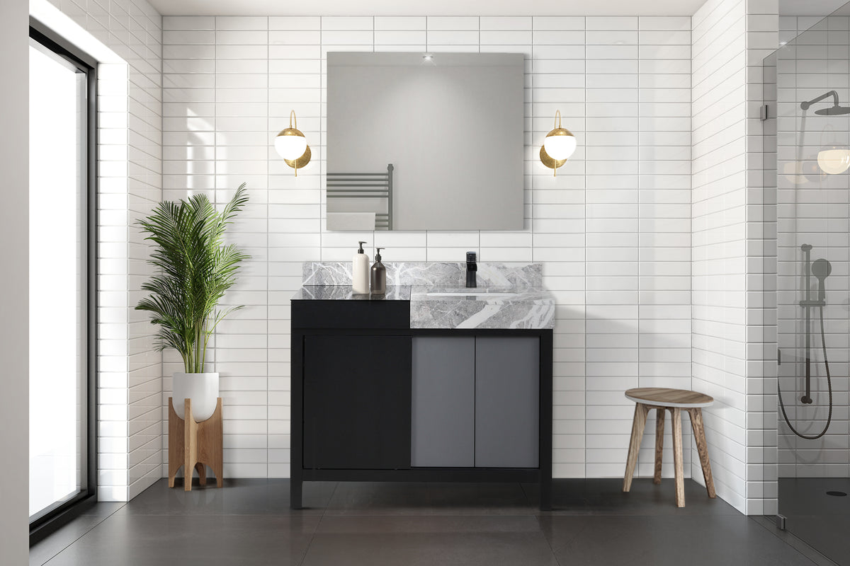 Lexora Zilara 42 in. Black and Grey Single Sink Bath Vanity