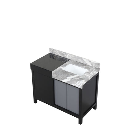 Lexora Zilara 42 in. Black and Grey Single Sink Bath Vanity