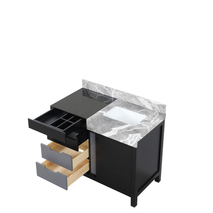 Lexora Zilara 42 in. Black and Grey Single Sink Bath Vanity