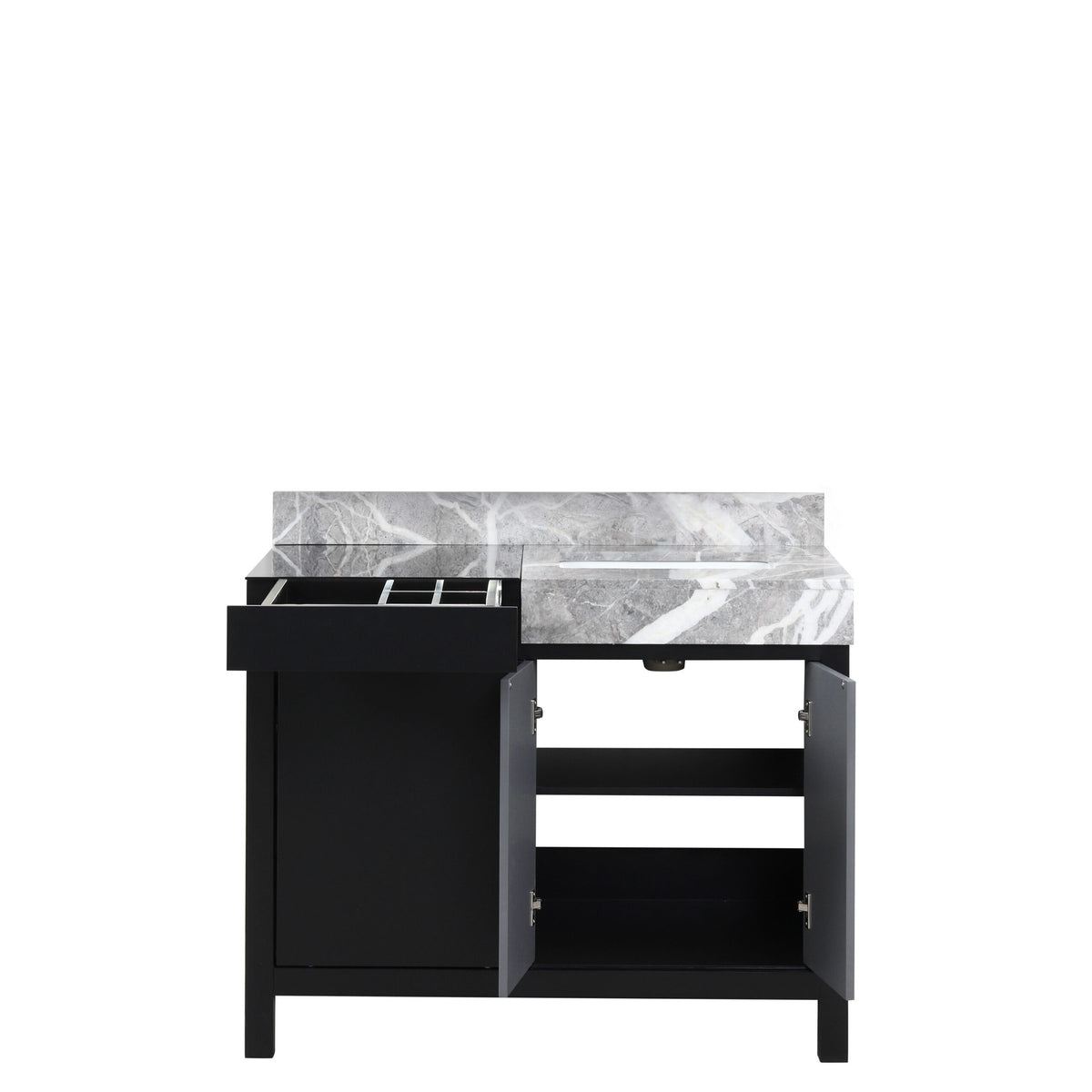 Lexora Zilara 42 in. Black and Grey Single Sink Bath Vanity