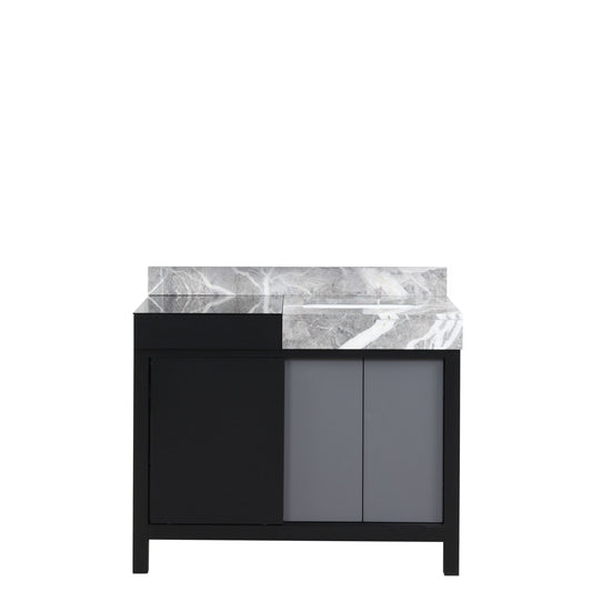 Lexora Zilara 42 in. Black and Grey Single Sink Bath Vanity