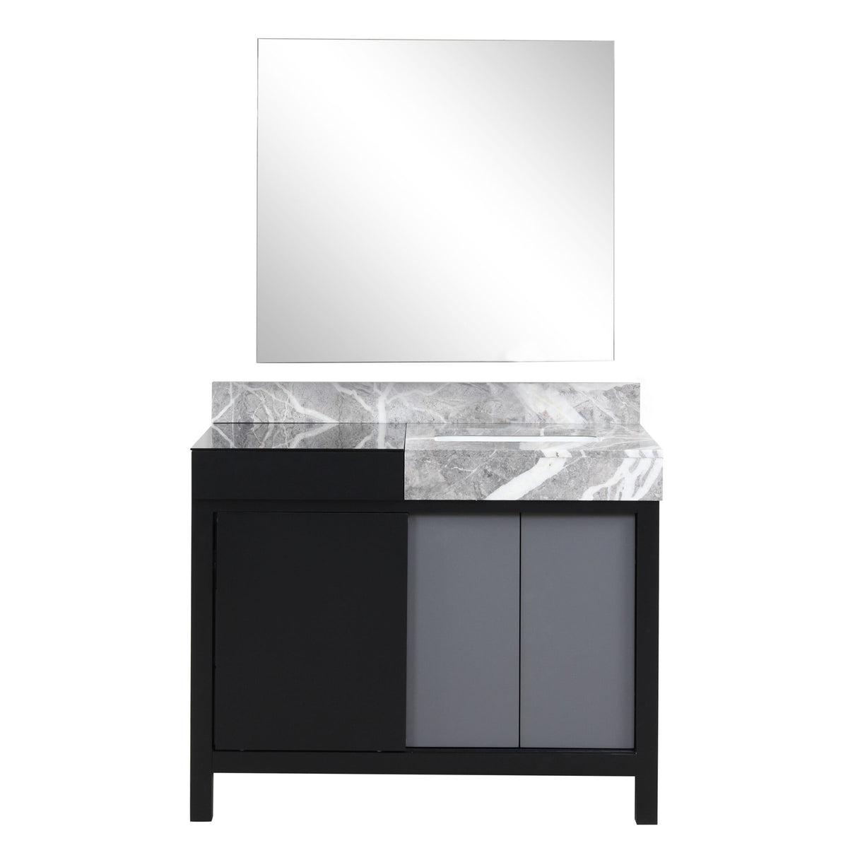 Lexora Zilara 42 in. Black and Grey Single Sink Bath Vanity