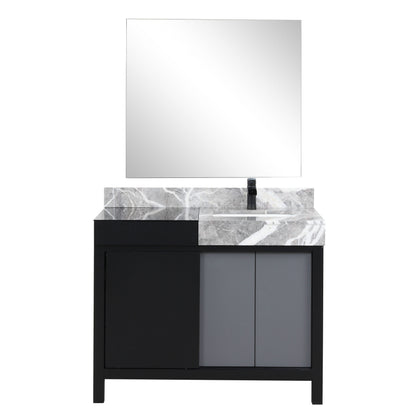 Lexora Zilara 42 in. Black and Grey Single Sink Bath Vanity