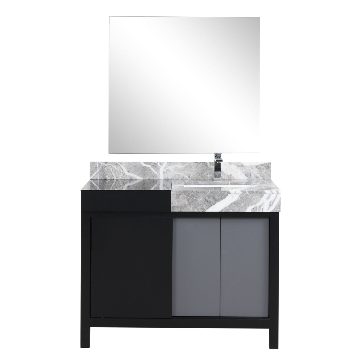 Lexora Zilara 42 in. Black and Grey Single Sink Bath Vanity