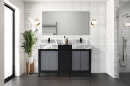Lexora Zilara 55 in. Black and Grey Double Sink Bath Vanity