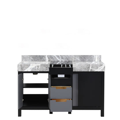 Lexora Zilara 55 in. Black and Grey Double Sink Bath Vanity