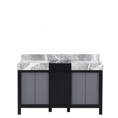 Lexora Zilara 55 in. Black and Grey Double Sink Bath Vanity