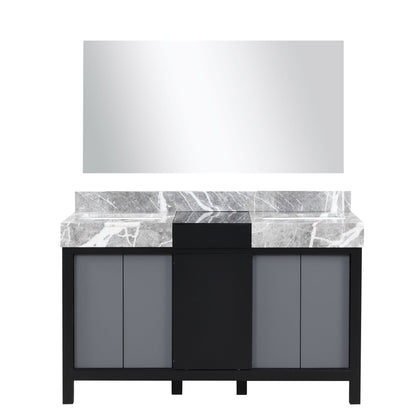 Lexora Zilara 55 in. Black and Grey Double Sink Bath Vanity