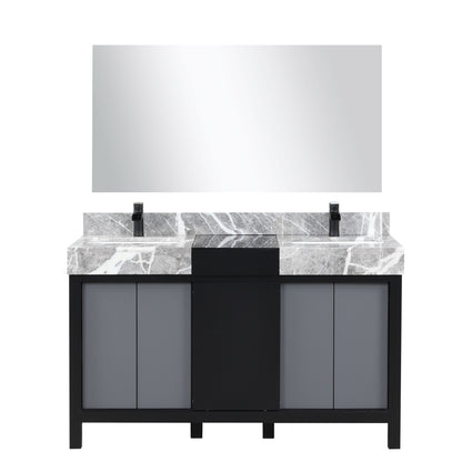 Lexora Zilara 55 in. Black and Grey Double Sink Bath Vanity