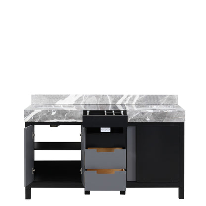 Lexora Zilara 60 in. Black and Grey Double Sink Bath Vanity