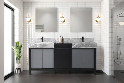 Lexora Zilara 72 in. Black and Grey Double Sink Bath Vanity