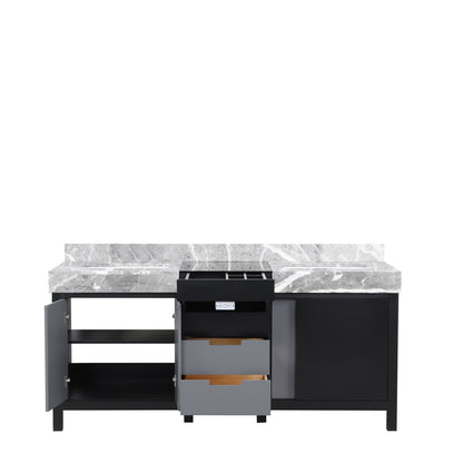 Lexora Zilara 72 in. Black and Grey Double Sink Bath Vanity