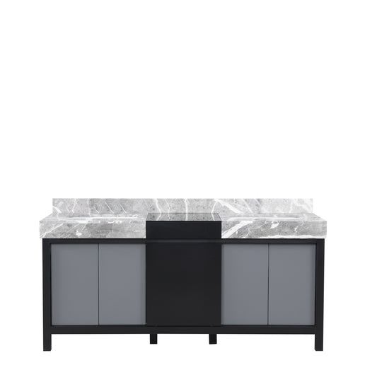 Lexora Zilara 72 in. Black and Grey Double Sink Bath Vanity