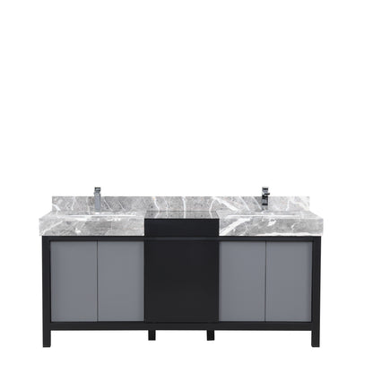 Lexora Zilara 72 in. Black and Grey Double Sink Bath Vanity