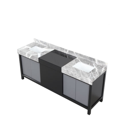 Lexora Zilara 80 in. Black and Grey Double Sink Bath Vanity