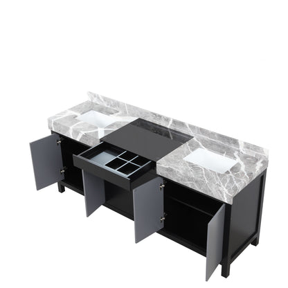 Lexora Zilara 80 in. Black and Grey Double Sink Bath Vanity