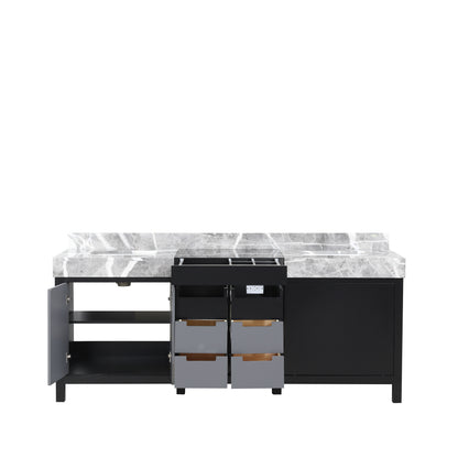 Lexora Zilara 80 in. Black and Grey Double Sink Bath Vanity