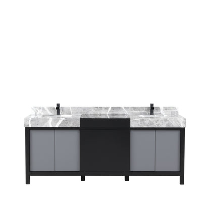 Lexora Zilara 80 in. Black and Grey Double Sink Bath Vanity
