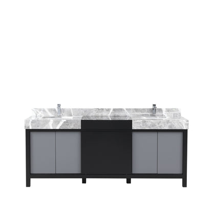 Lexora Zilara 80 in. Black and Grey Double Sink Bath Vanity