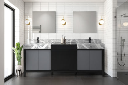Lexora Zilara 84 in. Black and Grey Double Sink Bath Vanity