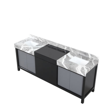 Lexora Zilara 84 in. Black and Grey Double Sink Bath Vanity