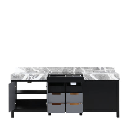 Lexora Zilara 84 in. Black and Grey Double Sink Bath Vanity