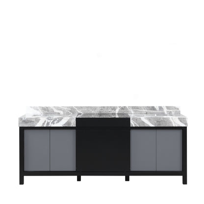 Lexora Zilara 84 in. Black and Grey Double Sink Bath Vanity