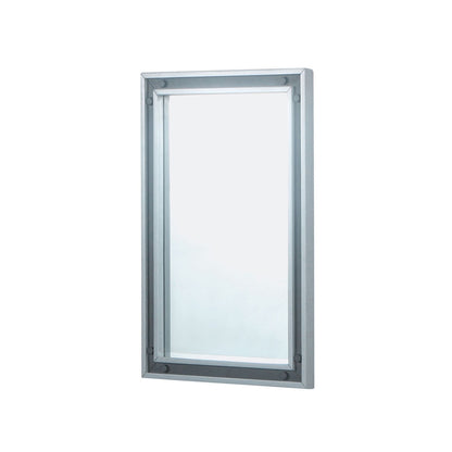 Lexora Ziva 22 in W x 32 in H Dark Grey Mirror with Black Metal Inlay